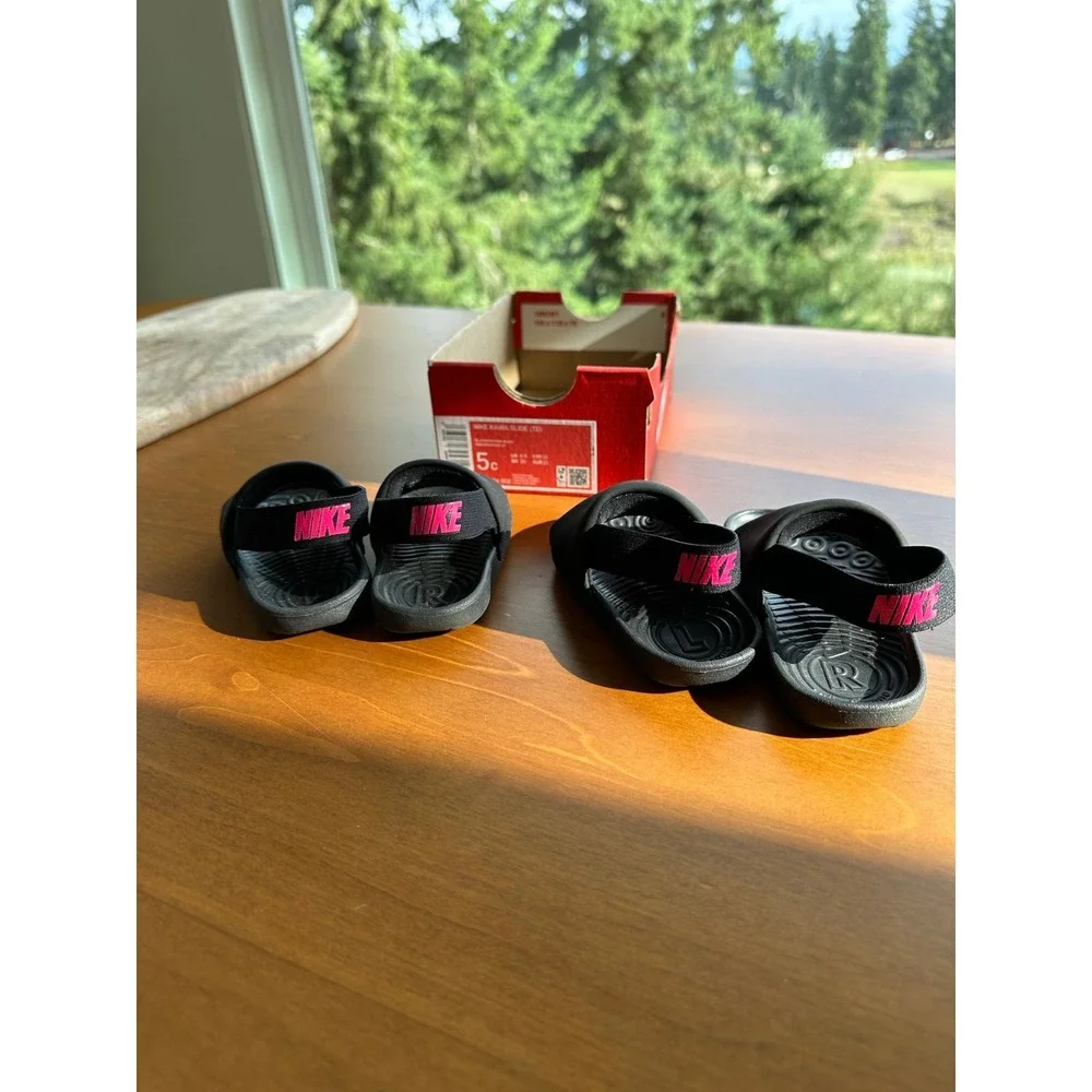 Nike Kawa slide 2 pairs Baby size 5 and 6